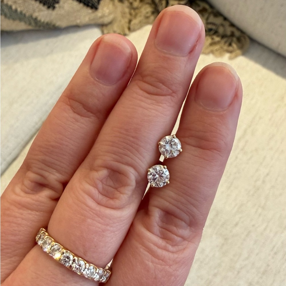 14K Yellow Gold 1 1/2 CTW Lab-Grown Diamond Earrings